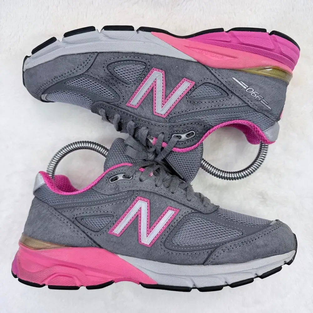 New Balance 990v4 Womens Running Shoes Gray Pink Made USA Size 7 W990GP4